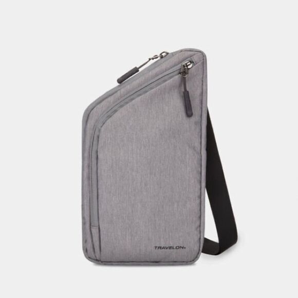 Travelon World Travel Gray Heather Slim Crossbody Bag, Fanny pack, purse - Picture 1 of 14